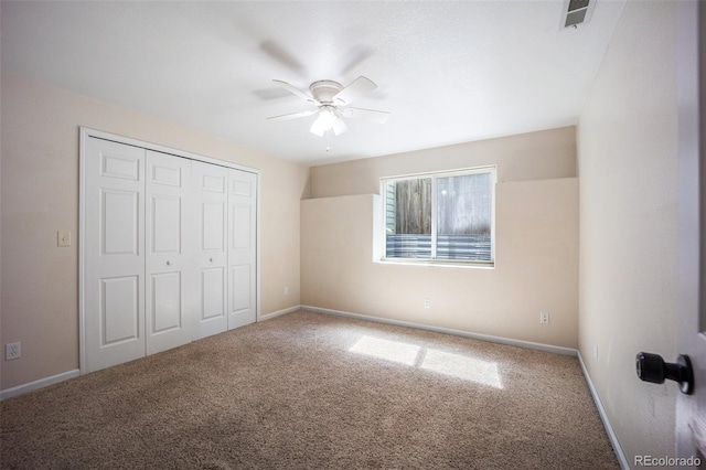 2035 Springcrest Rd, Colorado Springs, CO 80920 - unfurnished bedroom featuring carpet floors, a closet, and a ceiling fan
