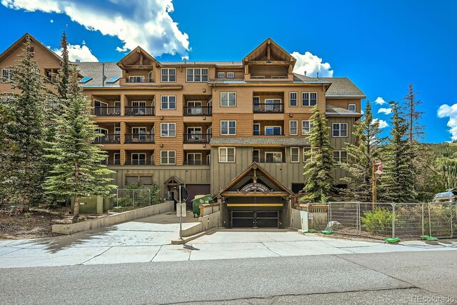 view of property with a garage