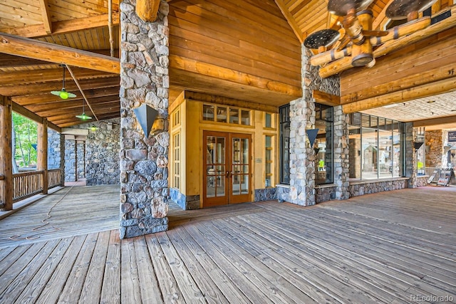 deck with french doors