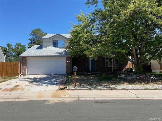 view of front of house with a garage