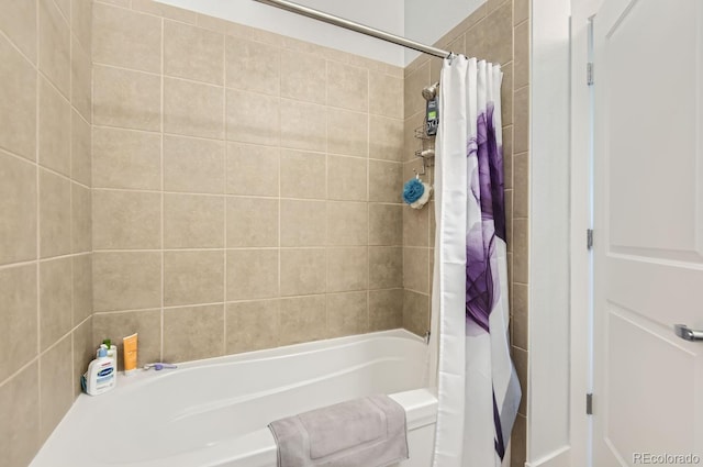 full bathroom with shower / bath combo