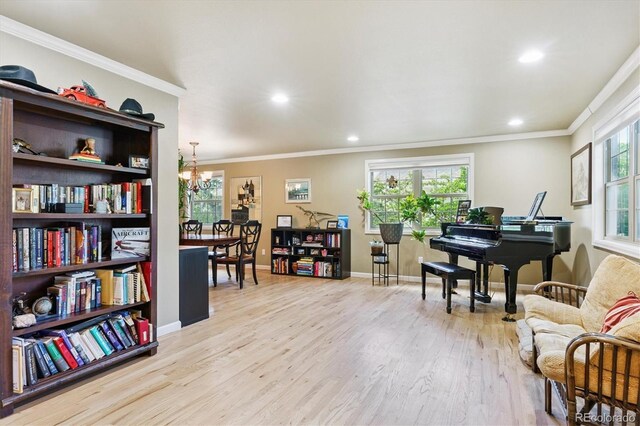 5755 S Fulton Way, Greenwood Village, CO 80111 - office space featuring wood finished floors, crown molding, a chandelier, and recessed lighting