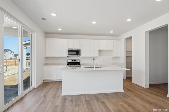1331 Rock Cliff Ave, Erie, CO 80516 - kitchen featuring a sink, stainless steel appliances, baseboards, and light wood-style floors