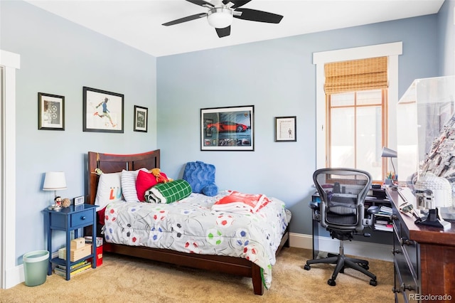 1143 S Saint Paul St, Denver, CO 80210 - bedroom featuring carpet flooring, an office area, a ceiling fan, and baseboards