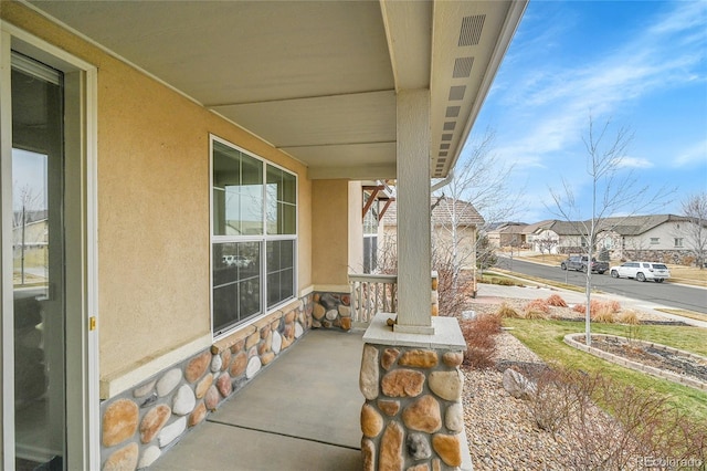 view of patio with a porch