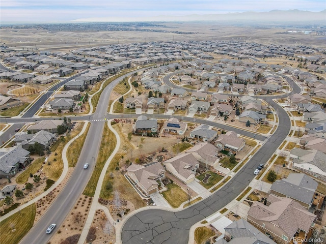 drone / aerial view with a mountain view