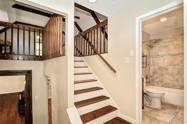 969 Pulpit Rock Ct, Colorado Springs, CO 80918 - staircase with recessed lighting and baseboards