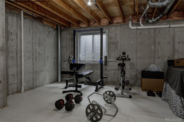 view of workout area