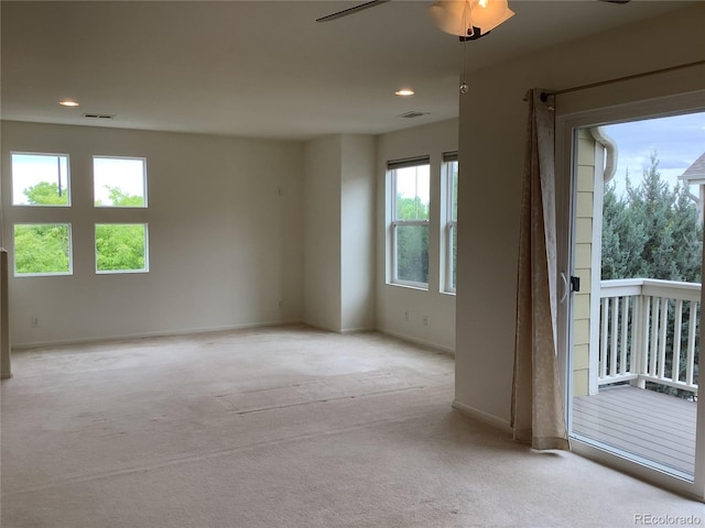 11947 Riverstone Cir Unit 7F, Henderson, CO 80640 - carpeted spare room with ceiling fan, baseboards, and recessed lighting