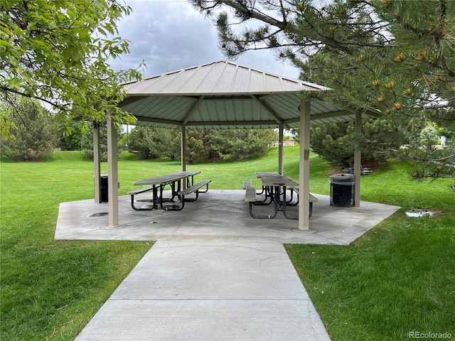 11947 Riverstone Cir Unit 7F, Henderson, CO 80640 - view of home's community featuring a gazebo, a yard, and a patio area