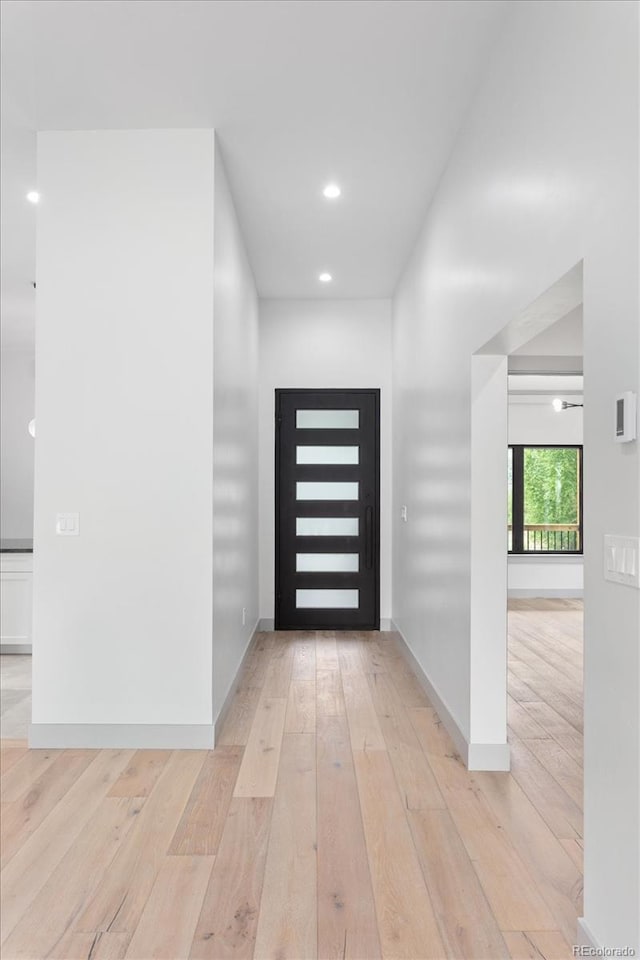 foyer entrance featuring light hardwood / wood-style floors