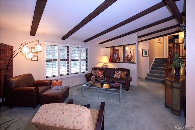 2141 S Dallas St, Denver, CO 80231 - carpeted living area featuring stairway
