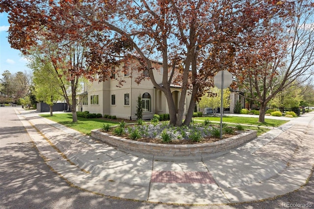 view of front of home with stucco siding