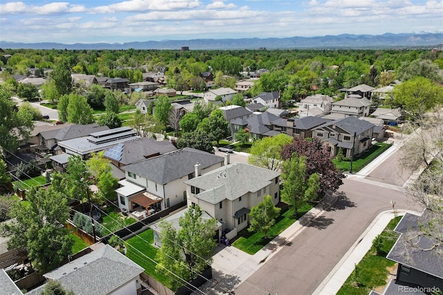 2500 S Monroe St, Denver, CO 80210 - aerial perspective of suburban area with a mountainous background and a forest