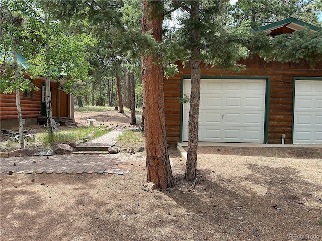 view of garage