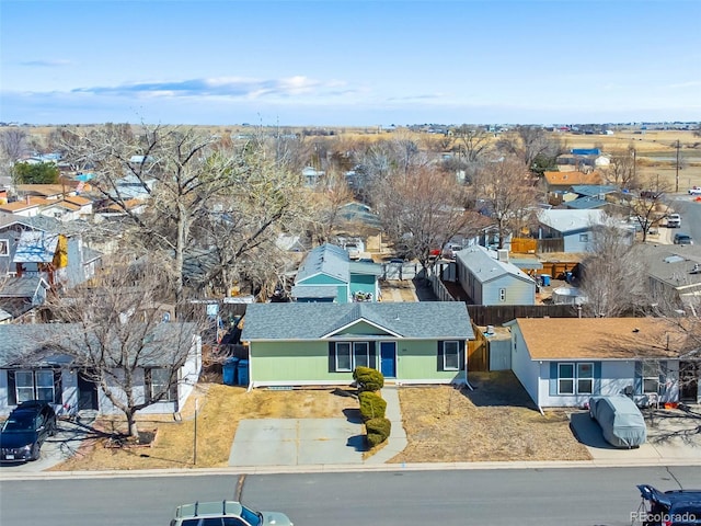 aerial view featuring a residential view