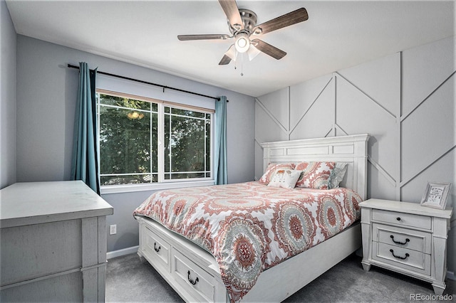 10731 E 151st Pl, Brighton, CO 80602 - bedroom with dark colored carpet and a ceiling fan