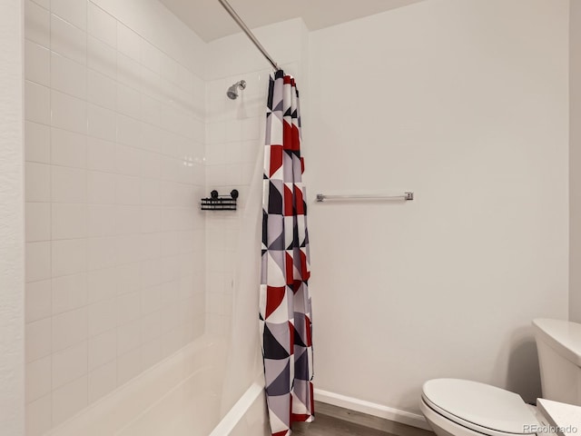 9054 Truckee Ct, Commerce City, CO 80022 - full bath featuring shower / bath combo and wood finished floors