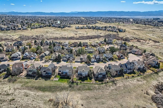 1516 Saltbush Ridge Rd, Highlands Ranch, CO 80126 - bird's eye view with a mountain view and a residential view