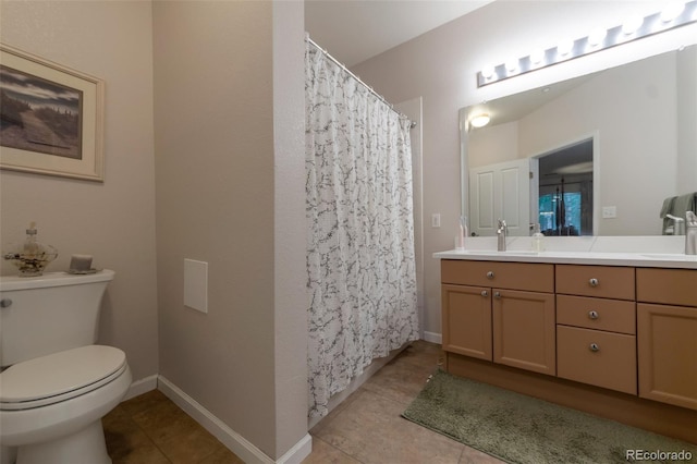 8338 S Independence Cir Unit 108, Littleton, CO 80128 - full bathroom with double vanity, tile patterned floors, and a shower with curtain