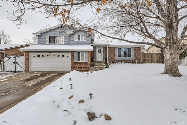 split level home featuring a garage