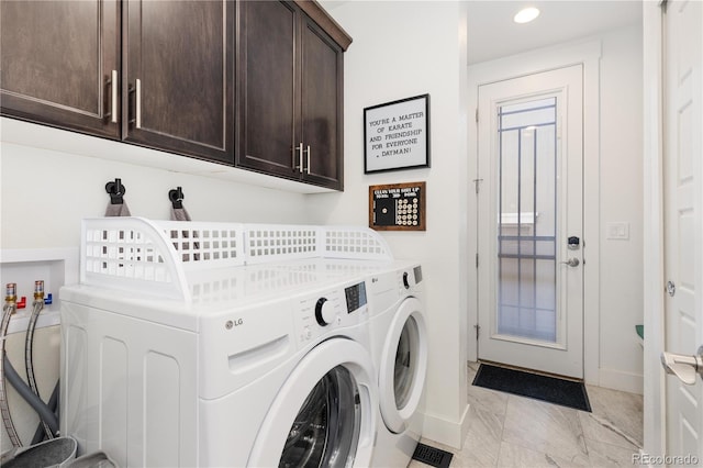 9158 Martin Luther King Blvd, Denver, CO 80238 - laundry area with cabinet space, separate washer and dryer, and recessed lighting