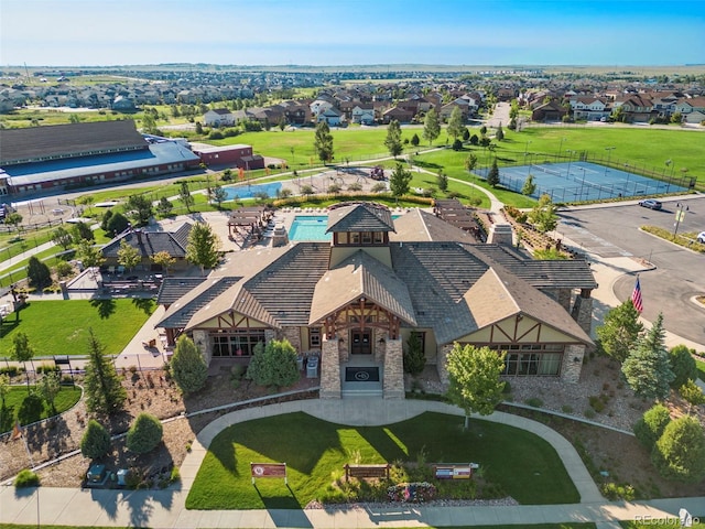 aerial perspective of suburban area