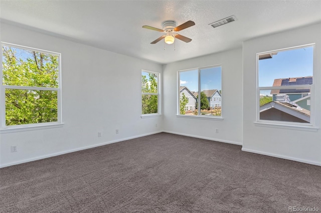 5798 Biscay St, Denver, CO 80249 - spare room with ceiling fan, healthy amount of natural light, dark carpet, and baseboards
