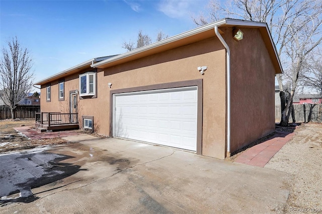 view of home's exterior with a garage