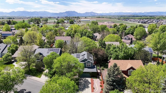 aerial perspective of suburban area featuring mountains