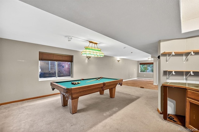 7330 Cotton Dr, Colorado Springs, CO 80923 - recreation room featuring light colored carpet, baseboards, and pool table