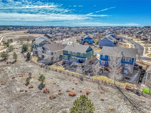 aerial view with a residential view