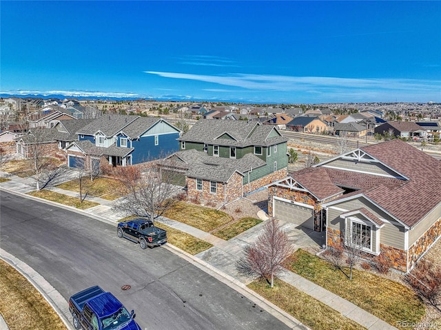 bird's eye view featuring a residential view