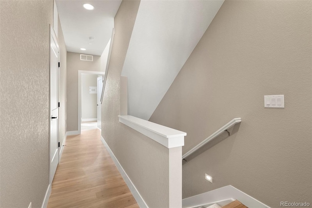 hall featuring light wood-type flooring