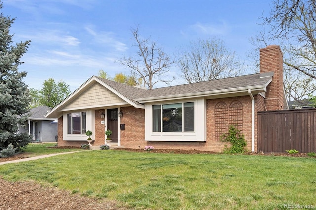 1100 Pontiac St, Denver, CO 80220 - single story home with brick siding, a chimney, and roof with shingles