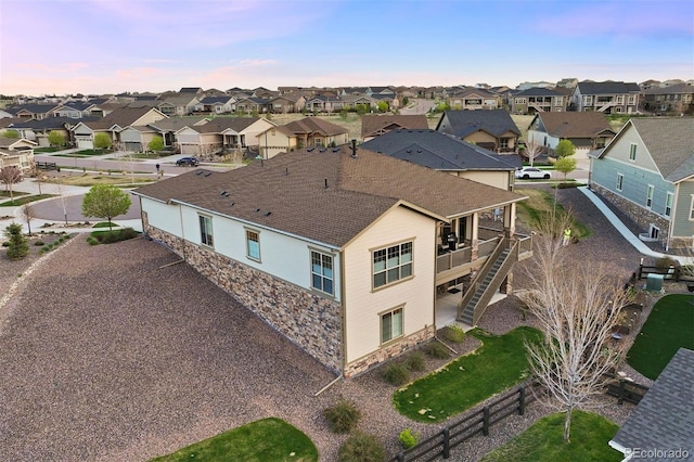 birds eye view of property featuring a residential view