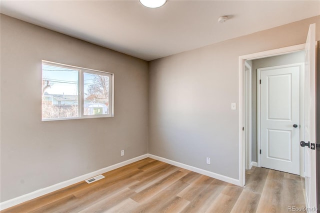 empty room featuring light wood-type flooring