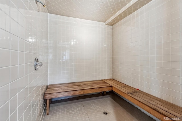 interior space featuring tile patterned flooring