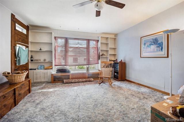 2402 W Uintah St, Colorado Springs, CO 80904 - living area with plenty of natural light, a ceiling fan, and carpet