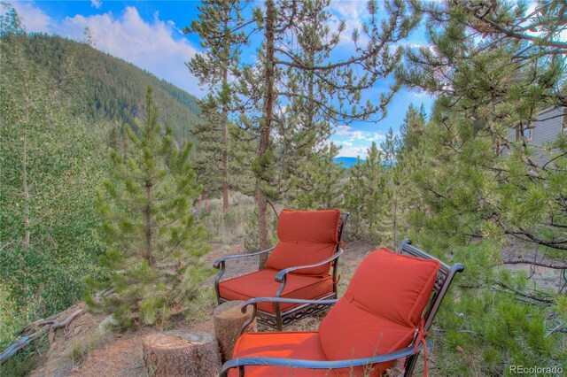 21650 US Highway 6 Unit 2096, Dillon, CO 80435 - view of patio / terrace with a view of trees and a mountain view