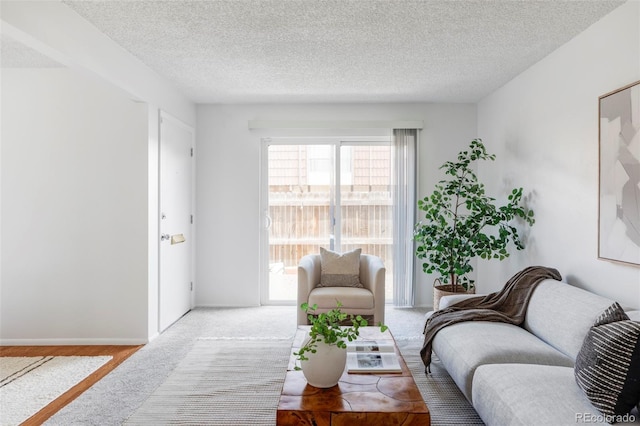 9453 W Utah Pl, Lakewood, CO 80232 - carpeted living room featuring a textured ceiling