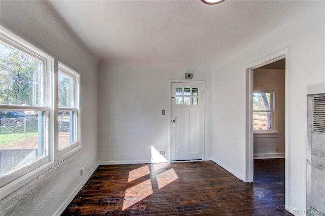 entrance foyer featuring dark hardwood / wood-style floors