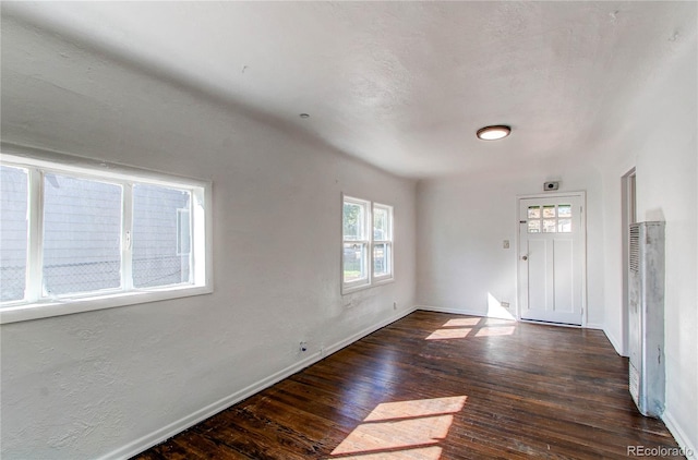 foyer entrance featuring dark hardwood / wood-style flooring