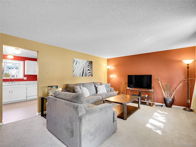 13133 Regulus Dr, Lone Tree, CO 80124 - living room featuring light colored carpet and a textured ceiling