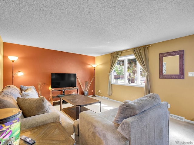13133 Regulus Dr, Lone Tree, CO 80124 - living room with baseboards, light carpet, and a textured ceiling