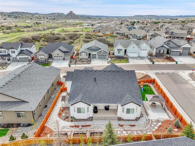 aerial view with a residential view