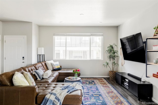 5099 S Robb St, Littleton, CO 80127 - living area with plenty of natural light, wood finished floors, and baseboards