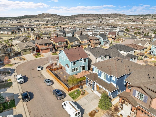 3266 Riverwood Way, Castle Rock, CO 80109 - birds eye view of property with a mountain view and a residential view
