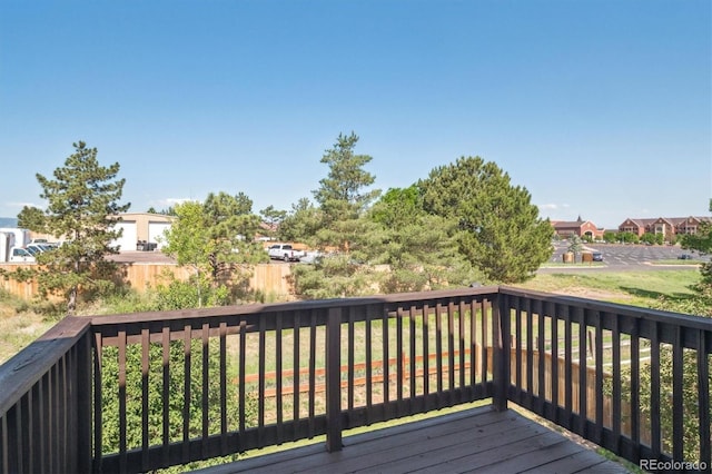 9905 Aftonwood St, Highlands Ranch, CO 80126 - wooden deck with a residential view