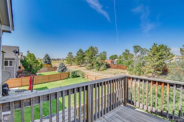 9905 Aftonwood St, Highlands Ranch, CO 80126 - wooden deck featuring a fenced backyard